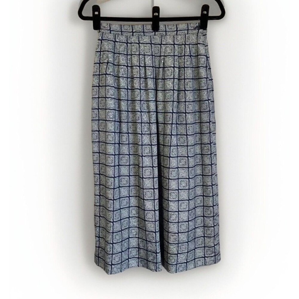 Pendleton Country Sophisticates Women 8 Midi Skirt Blue Geometric Lined Vintage